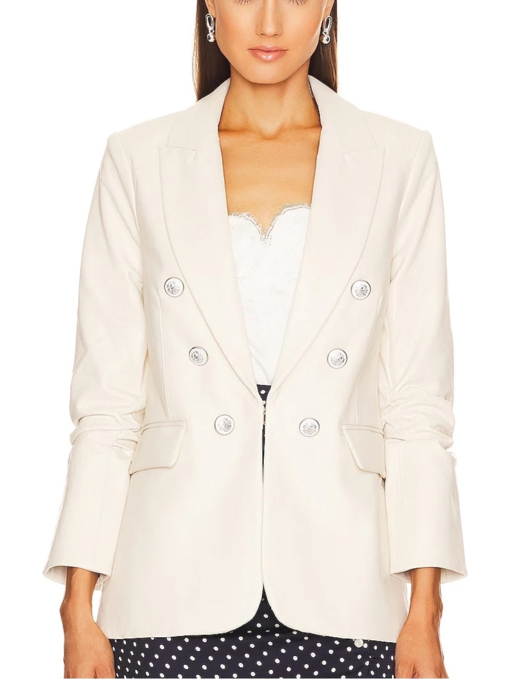 Veronica Beard Beacon Faux Leather Dickey Blazer - New with flaws ! Size 0